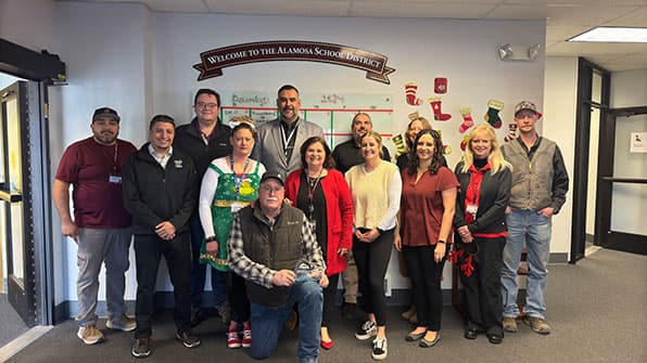 Scott Honeycutt, Adams State School of Education staff and faculty, and Alamosa School District staff