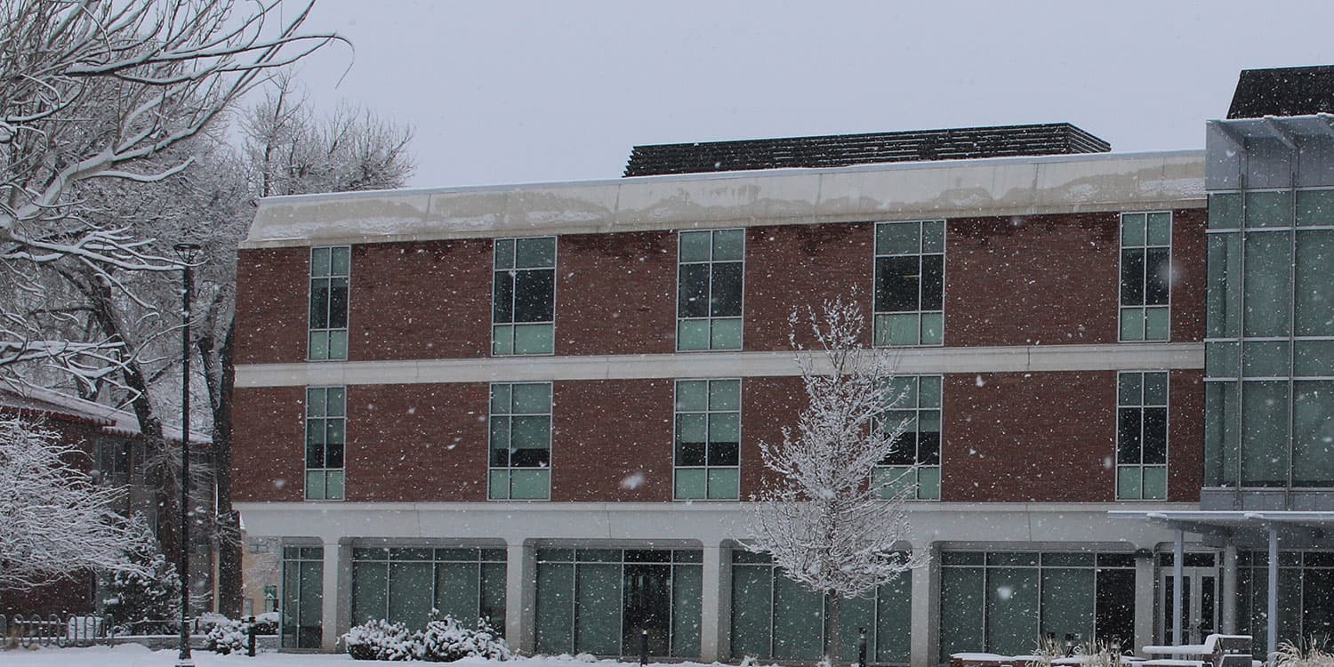 Adams State University McDaniel Hall in winter